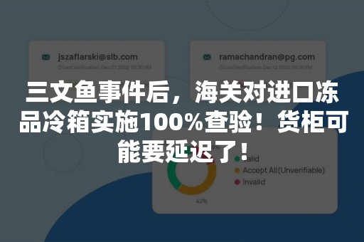 三文鱼事件后，海关对进口冻品冷箱实施100%查验！货柜可能要延迟了！