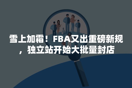 雪上加霜！FBA又出重磅新规，独立站开始大批量封店