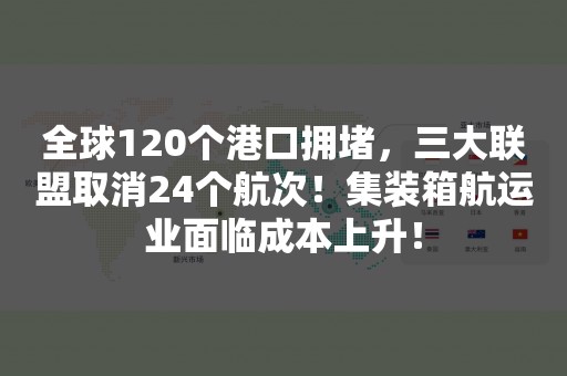 全球120个港口拥堵，三大联盟取消24个航次！集装箱航运业面临成本上升！