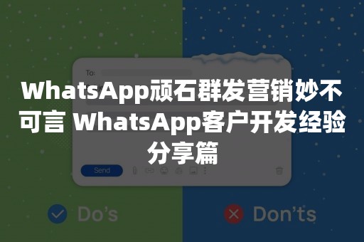 WhatsApp顽石群发营销妙不可言 WhatsApp客户开发经验分享篇