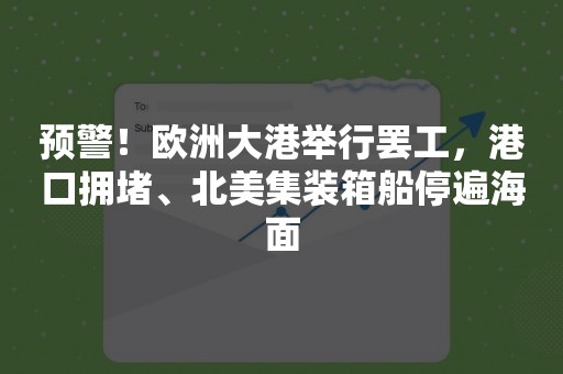 预警！欧洲大港举行罢工，港口拥堵、北美集装箱船停遍海面