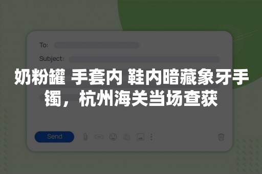 奶粉罐 手套内 鞋内暗藏象牙手镯，杭州海关当场查获