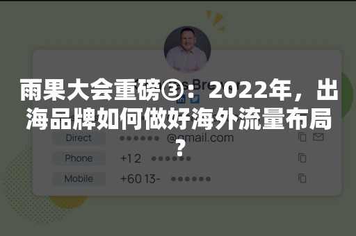 雨果大会重磅③：2022年，出海品牌如何做好海外流量布局？