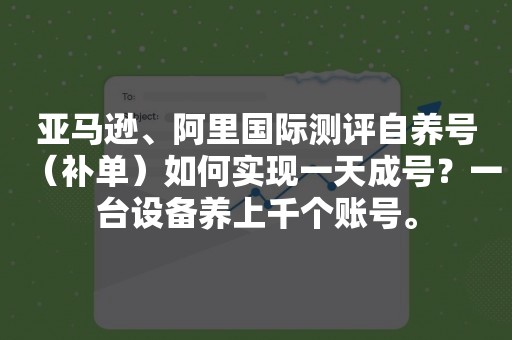 亚马逊、阿里国际测评自养号（补单）如何实现一天成号？一台设备养上千个账号。