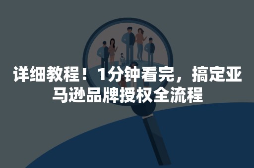 详细教程！1分钟看完，搞定亚马逊品牌授权全流程