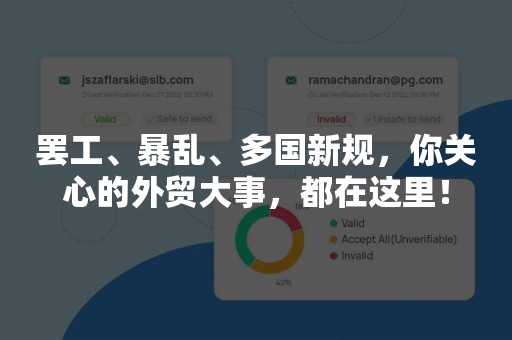 罢工、暴乱、多国新规，你关心的外贸大事，都在这里！