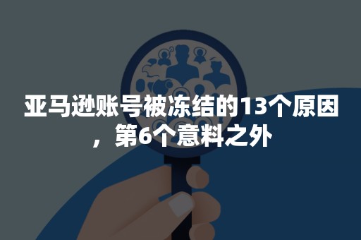 亚马逊账号被冻结的13个原因，第6个意料之外