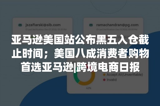 亚马逊美国站公布黑五入仓截止时间；美国八成消费者购物首选亚马逊|跨境电商日报