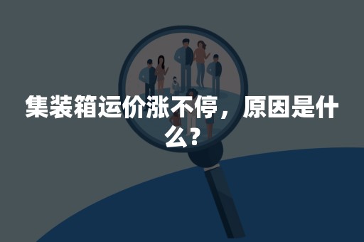 集装箱运价涨不停，原因是什么？