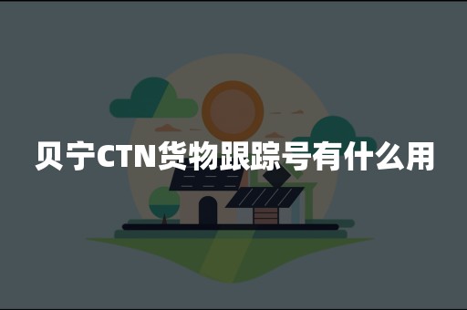 贝宁CTN货物跟踪号有什么用