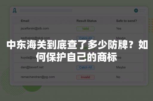 中东海关到底查了多少防牌？如何保护自己的商标