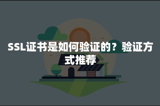 SSL证书是如何验证的？验证方式推荐