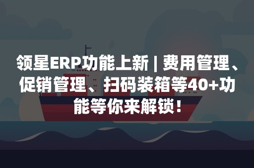 领星ERP功能上新 | 费用管理、促销管理、扫码装箱等40+功能等你来解锁！