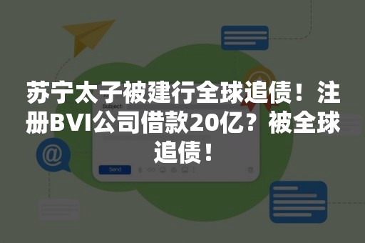 苏宁太子被建行全球追债！注册BVI公司借款20亿？被全球追债！