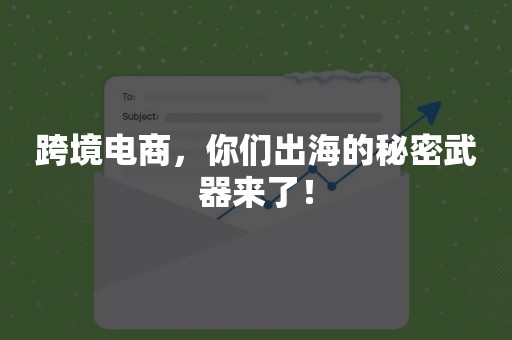 跨境电商，你们出海的秘密武器来了！