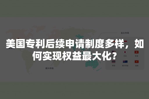 美国专利后续申请制度多样，如何实现权益最大化？