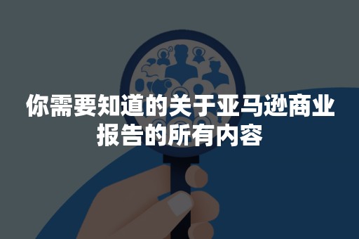 你需要知道的关于亚马逊商业报告的所有内容