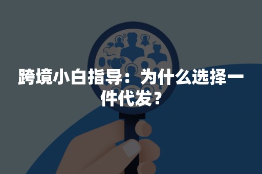 跨境小白指导：为什么选择一件代发？