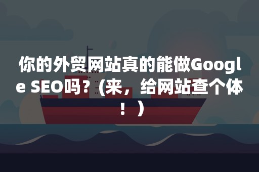 你的外贸网站真的能做Google SEO吗？(来，给网站查个体！）