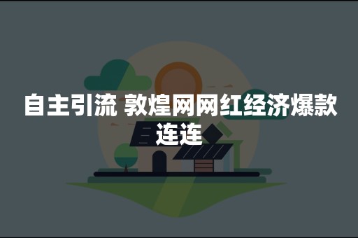 自主引流 敦煌网网红经济爆款连连