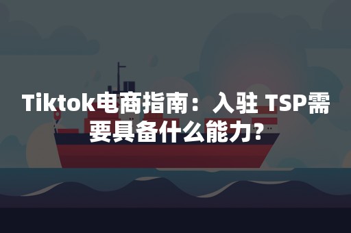 Tiktok电商指南：入驻 TSP需要具备什么能力？