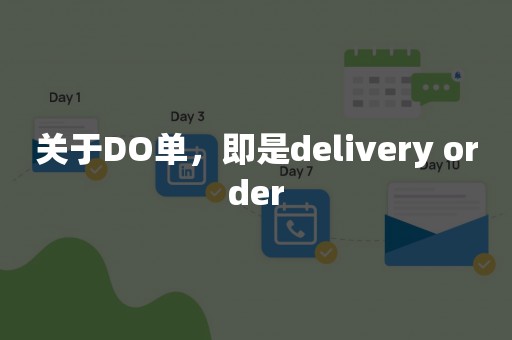 关于DO单，即是delivery order