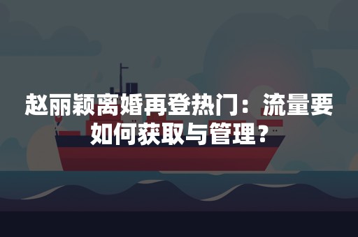 赵丽颖离婚再登热门：流量要如何获取与管理？