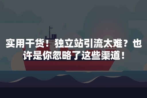 实用干货！独立站引流太难？也许是你忽略了这些渠道！