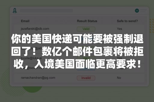 你的美国快递可能要被强制退回了！数亿个邮件包裹将被拒收，入境美国面临更高要求！