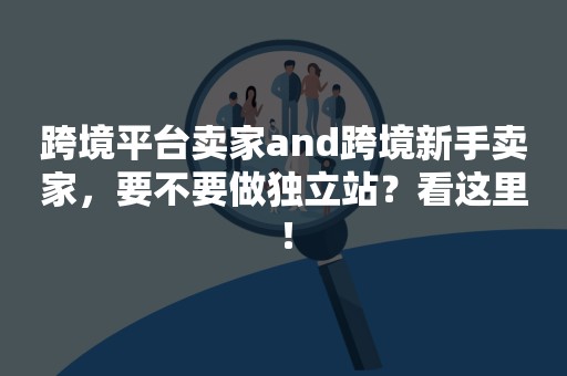 跨境平台卖家and跨境新手卖家，要不要做独立站？看这里！