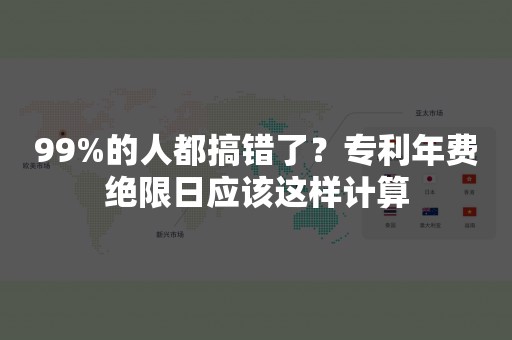 99%的人都搞错了？专利年费绝限日应该这样计算