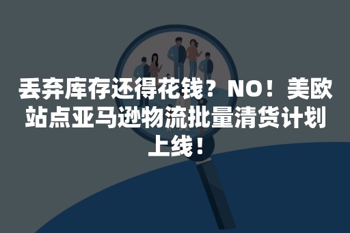 丢弃库存还得花钱？NO！美欧站点亚马逊物流批量清货计划上线！