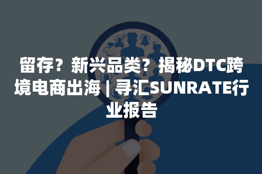 留存？新兴品类？揭秘DTC跨境电商出海 | 寻汇SUNRATE行业报告