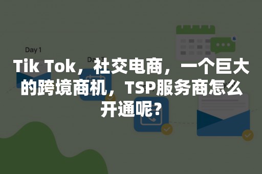 Tik Tok，社交电商，一个巨大的跨境商机，TSP服务商怎么开通呢？