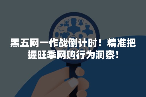 黑五网一作战倒计时！精准把握旺季网购行为洞察！