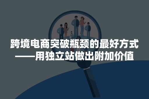 跨境电商突破瓶颈的最好方式——用独立站做出附加价值