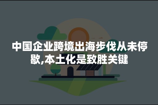 中国企业跨境出海步伐从未停歇,本土化是致胜关键