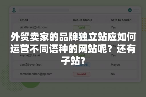 外贸卖家的品牌独立站应如何运营不同语种的网站呢？还有子站？