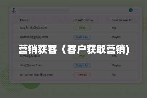 营销获客（客户获取营销)