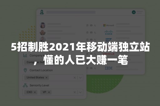 5招制胜2021年移动端独立站，懂的人已大赚一笔