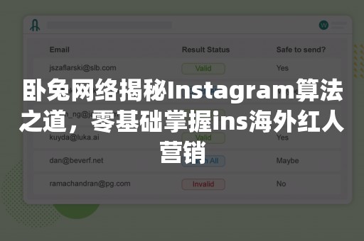 卧兔网络揭秘Instagram算法之道，零基础掌握ins海外红人营销