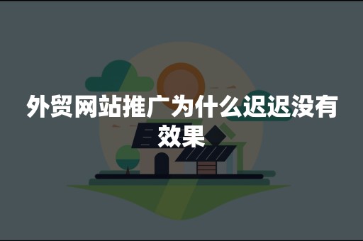 外贸网站推广为什么迟迟没有效果