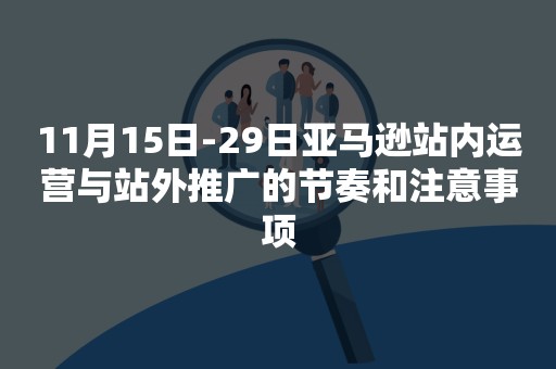 11月15日-29日亚马逊站内运营与站外推广的节奏和注意事项