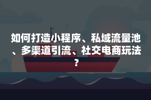 如何打造小程序、私域流量池、多渠道引流、社交电商玩法？