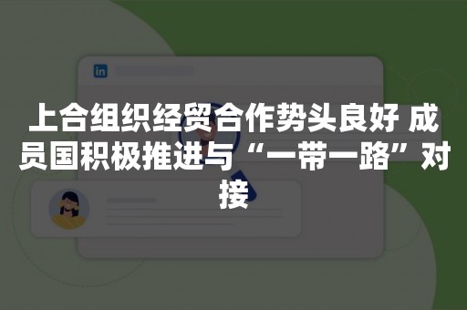 上合组织经贸合作势头良好 成员国积极推进与“一带一路”对接