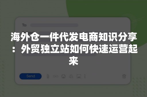 海外仓一件代发电商知识分享：外贸独立站如何快速运营起来