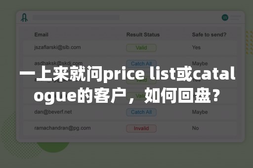 一上来就问price list或catalogue的客户，如何回盘？