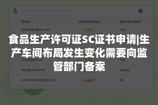 食品生产许可证SC证书申请|生产车间布局发生变化需要向监管部门备案