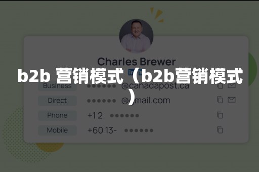 b2b 营销模式（b2b营销模式）