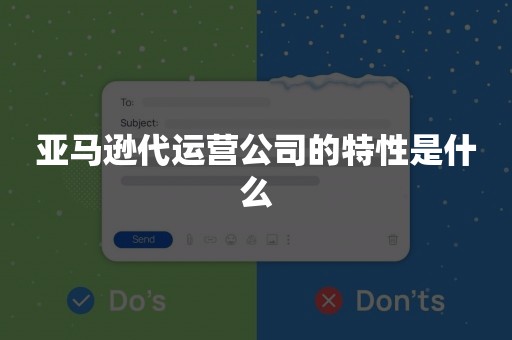 亚马逊代运营公司的特性是什么